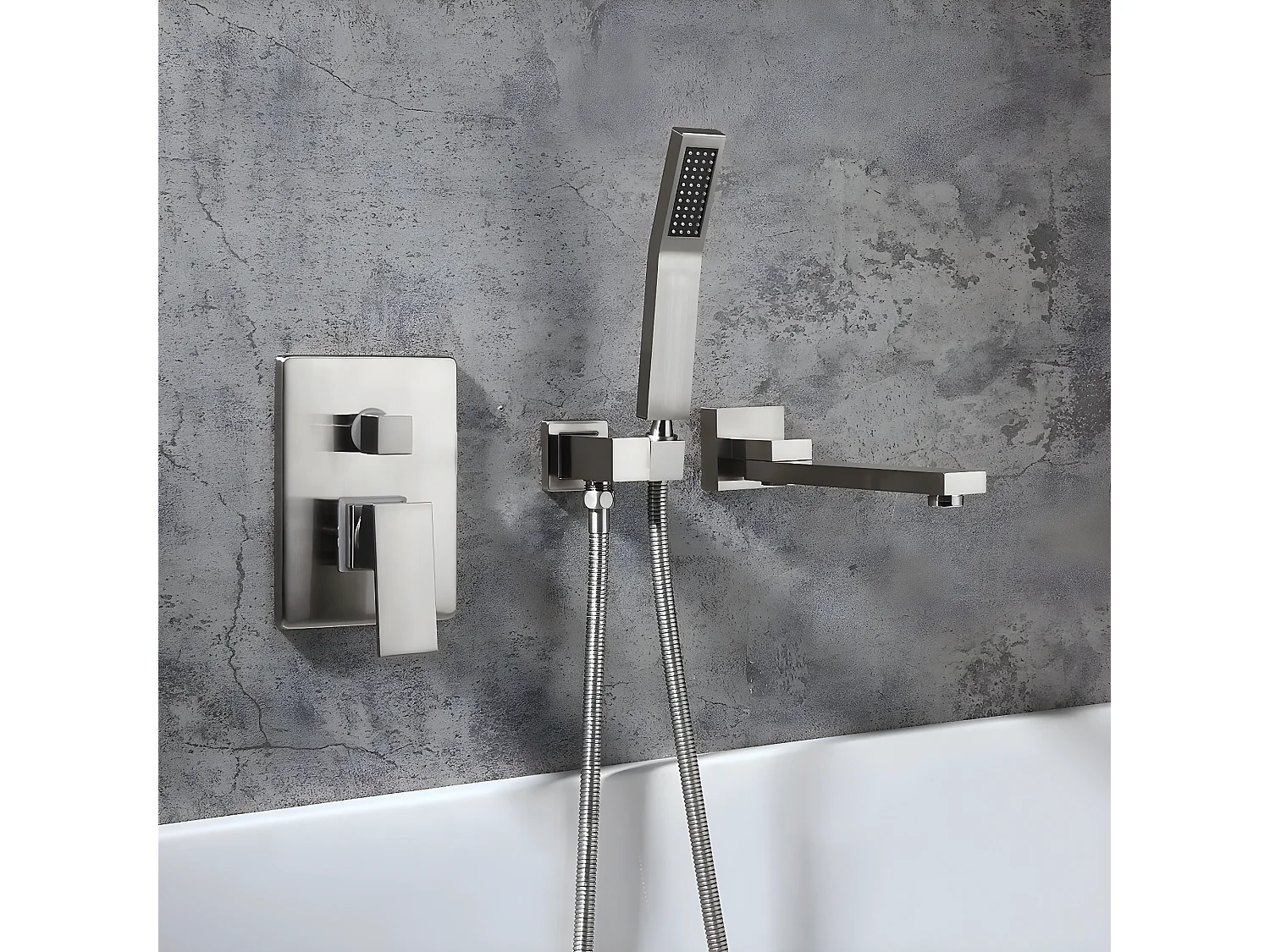 Mitigeur de baignoire à encastrer Nickel brossé - Sirius