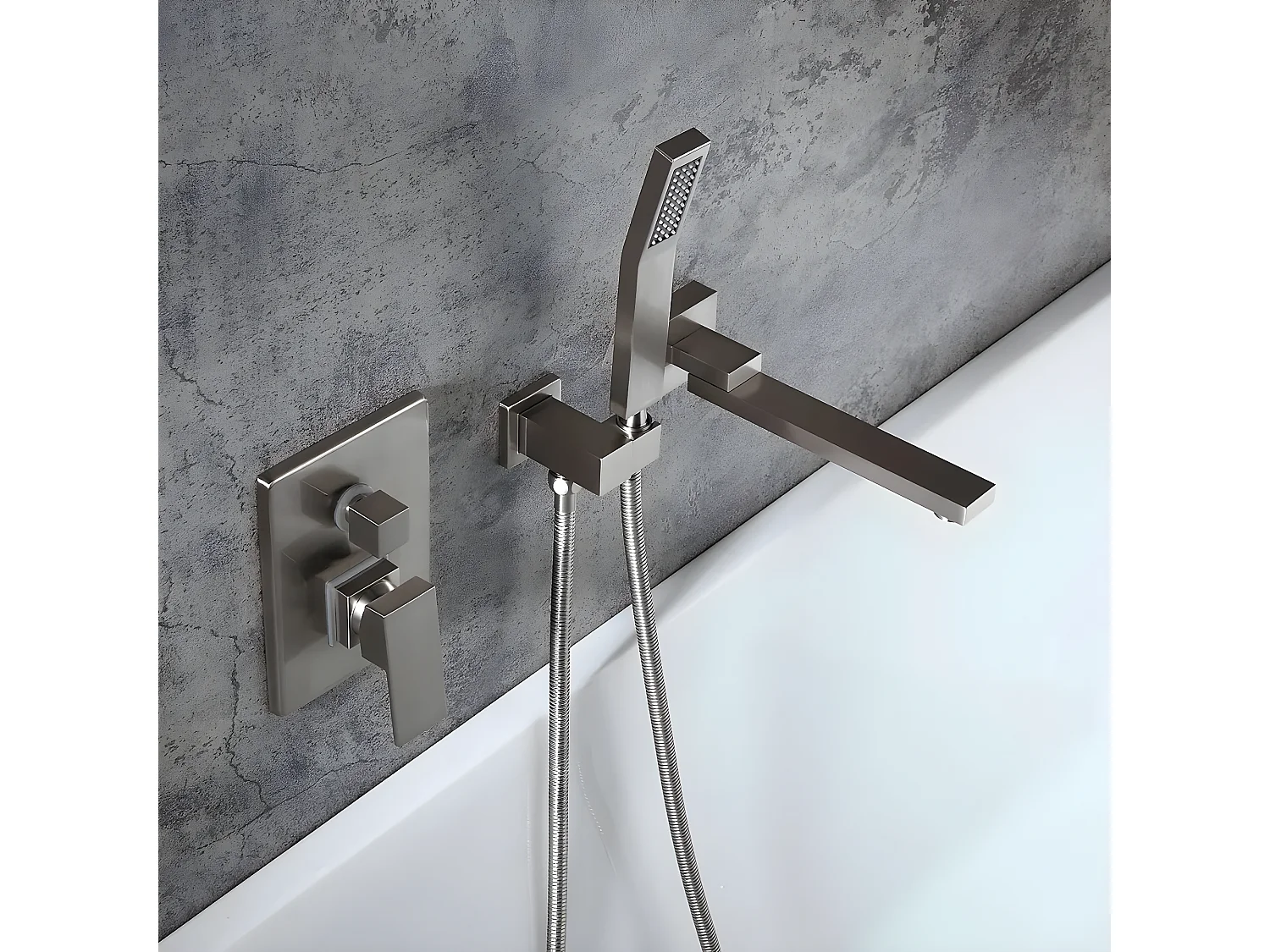 Mitigeur de baignoire à encastrer Nickel brossé - Sirius
