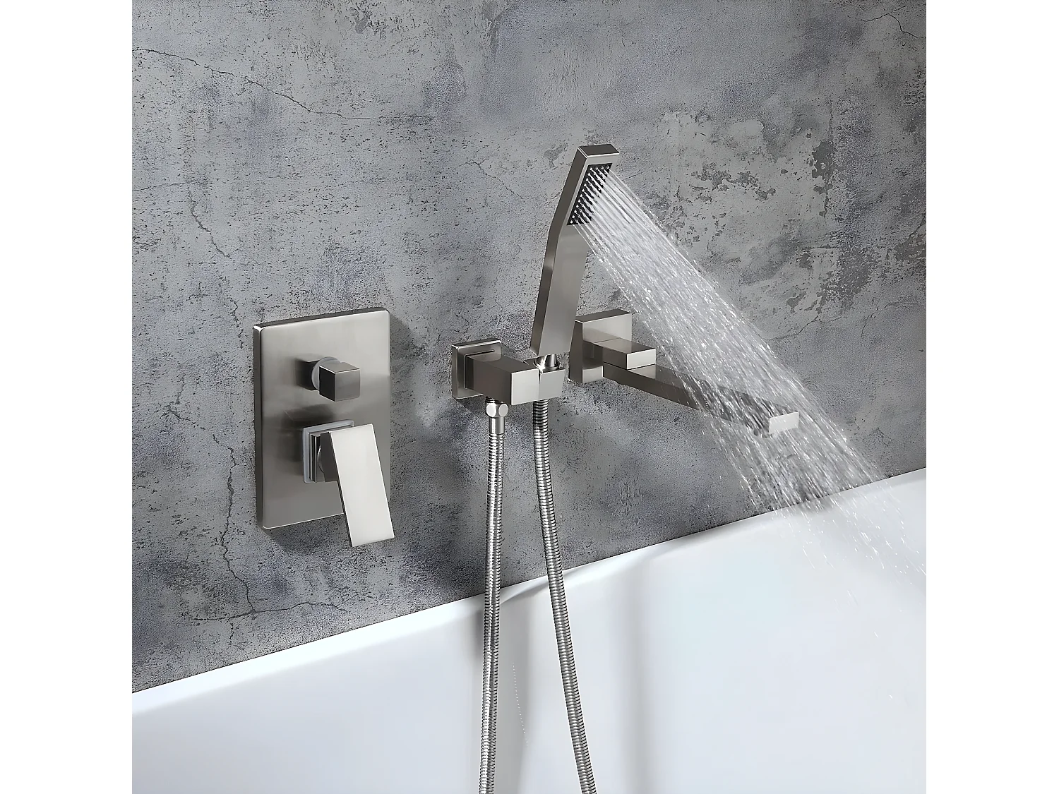 Mitigeur de baignoire à encastrer Nickel brossé - Sirius