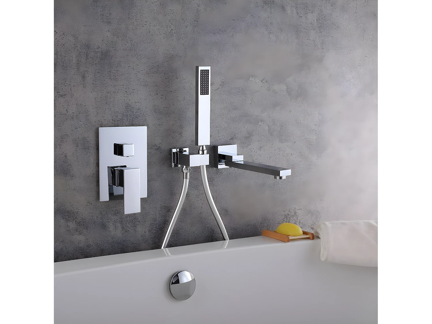 Mitigeur de baignoire à encastrer Chromé - Sirius