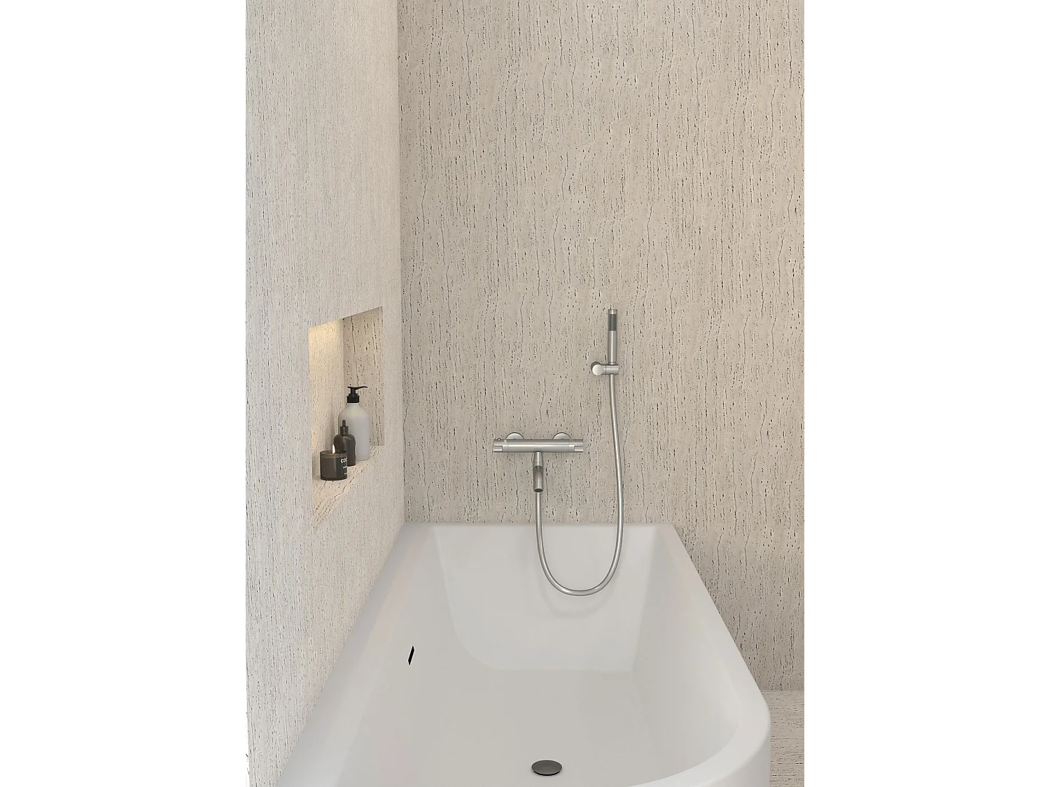 Mitigeur thermostatique de baignoire mural Nickel brossé - Corbeau