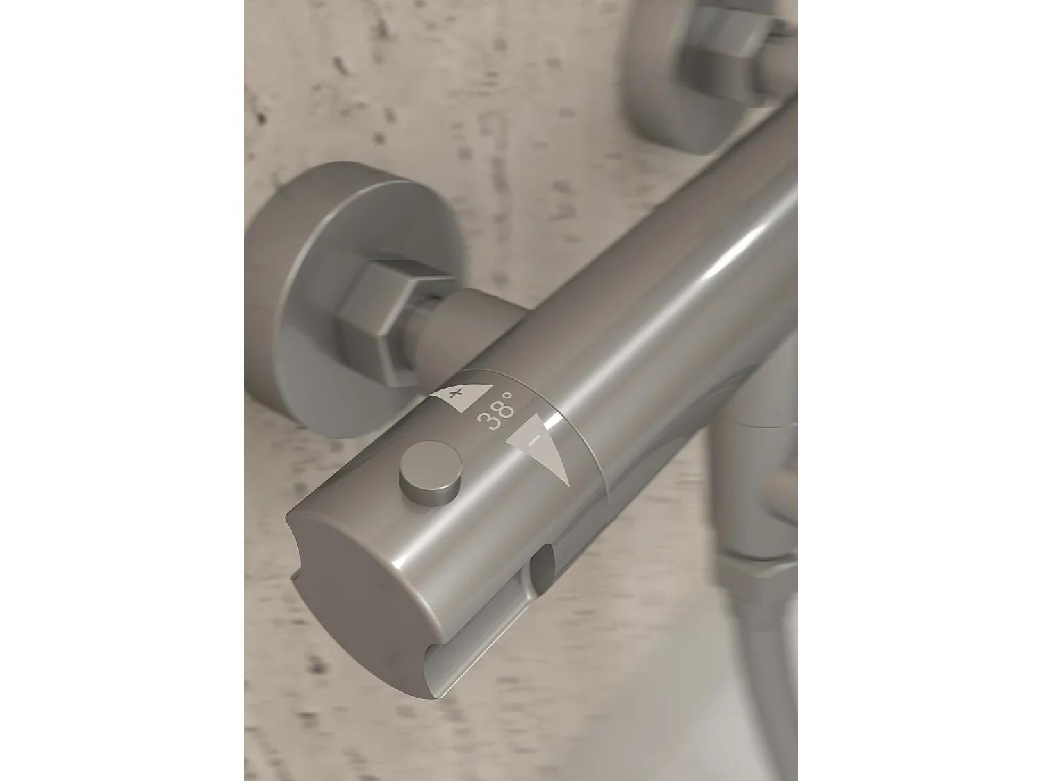 Mitigeur thermostatique de baignoire mural Nickel brossé - Corbeau