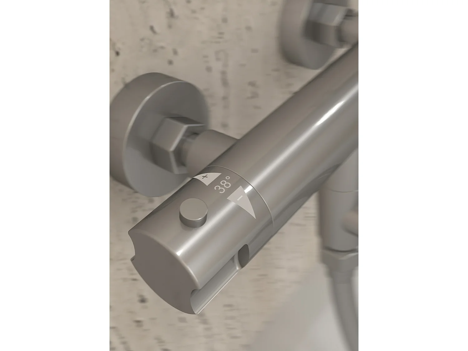 Mitigeur thermostatique de baignoire mural Nickel brossé - Corbeau