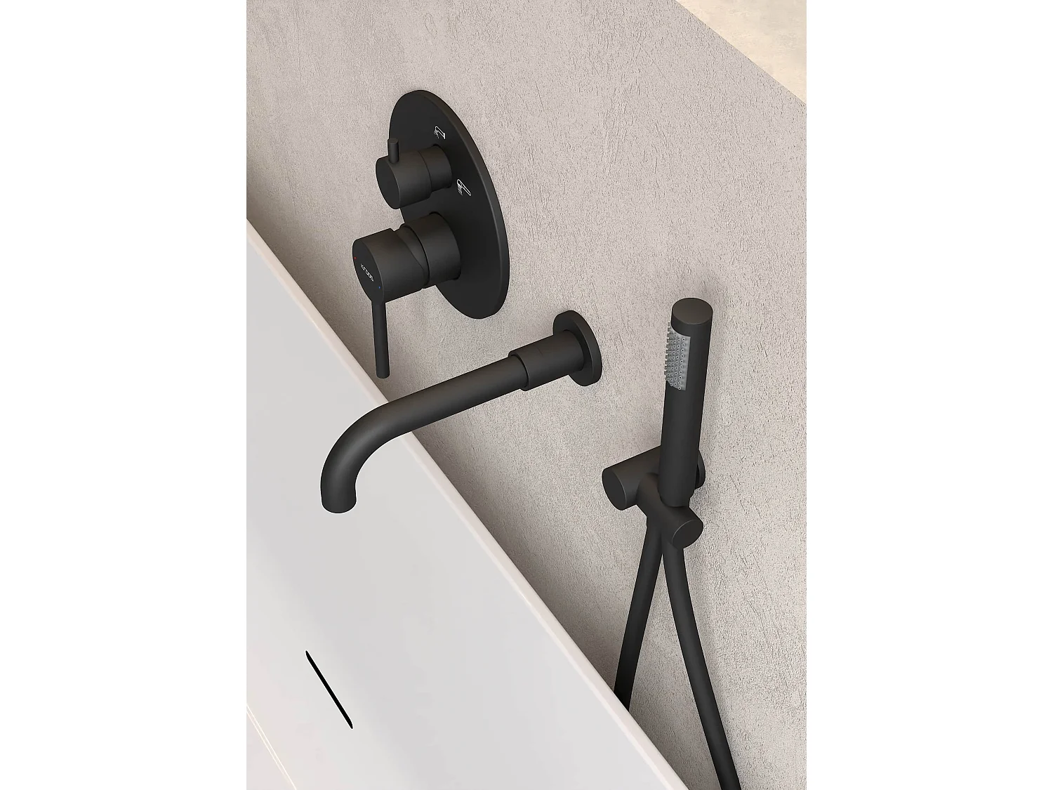 Robinet mitigeur de baignoire à encastrer Noir - Corbeau