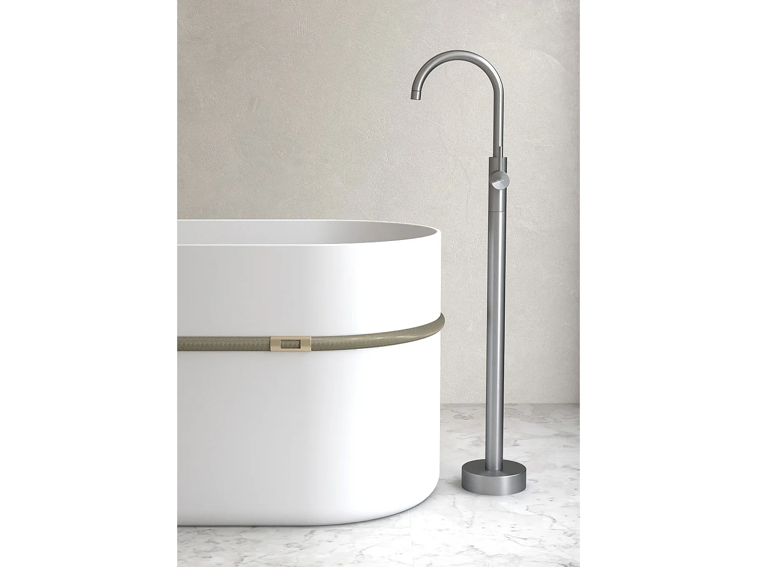 Robinet mitigeur bain monocolonne Gun métal - Corbeau