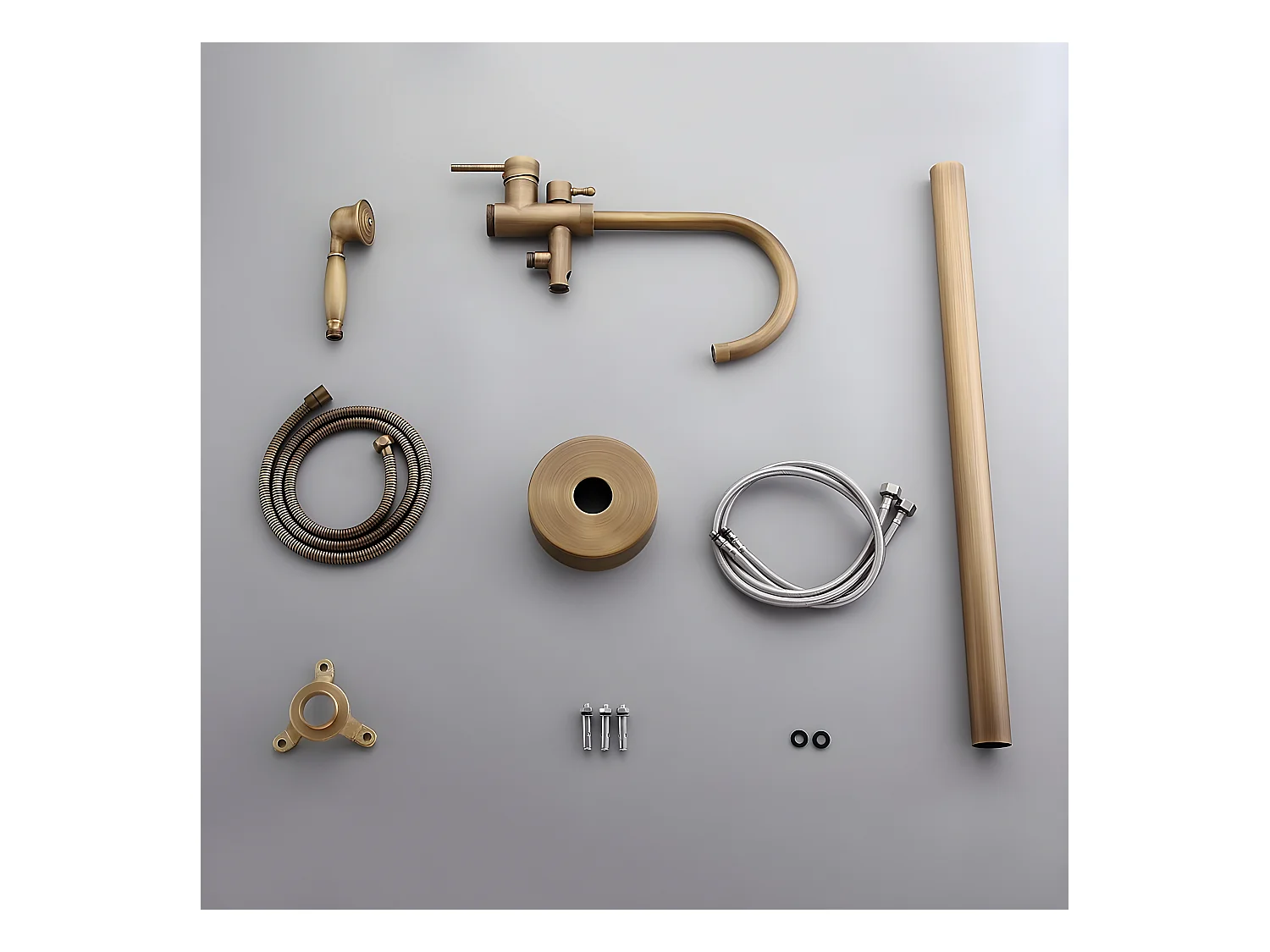 Robinet mitigeur bain-douche sur pied bronze - Corbeau