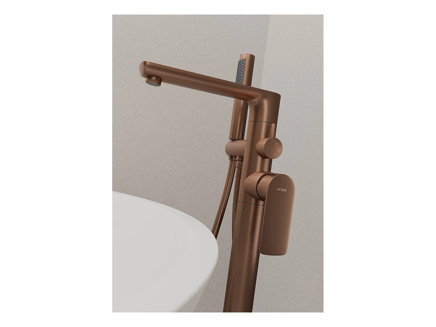 Robinet de baignoire sur pied Or rose brossé - Nunki