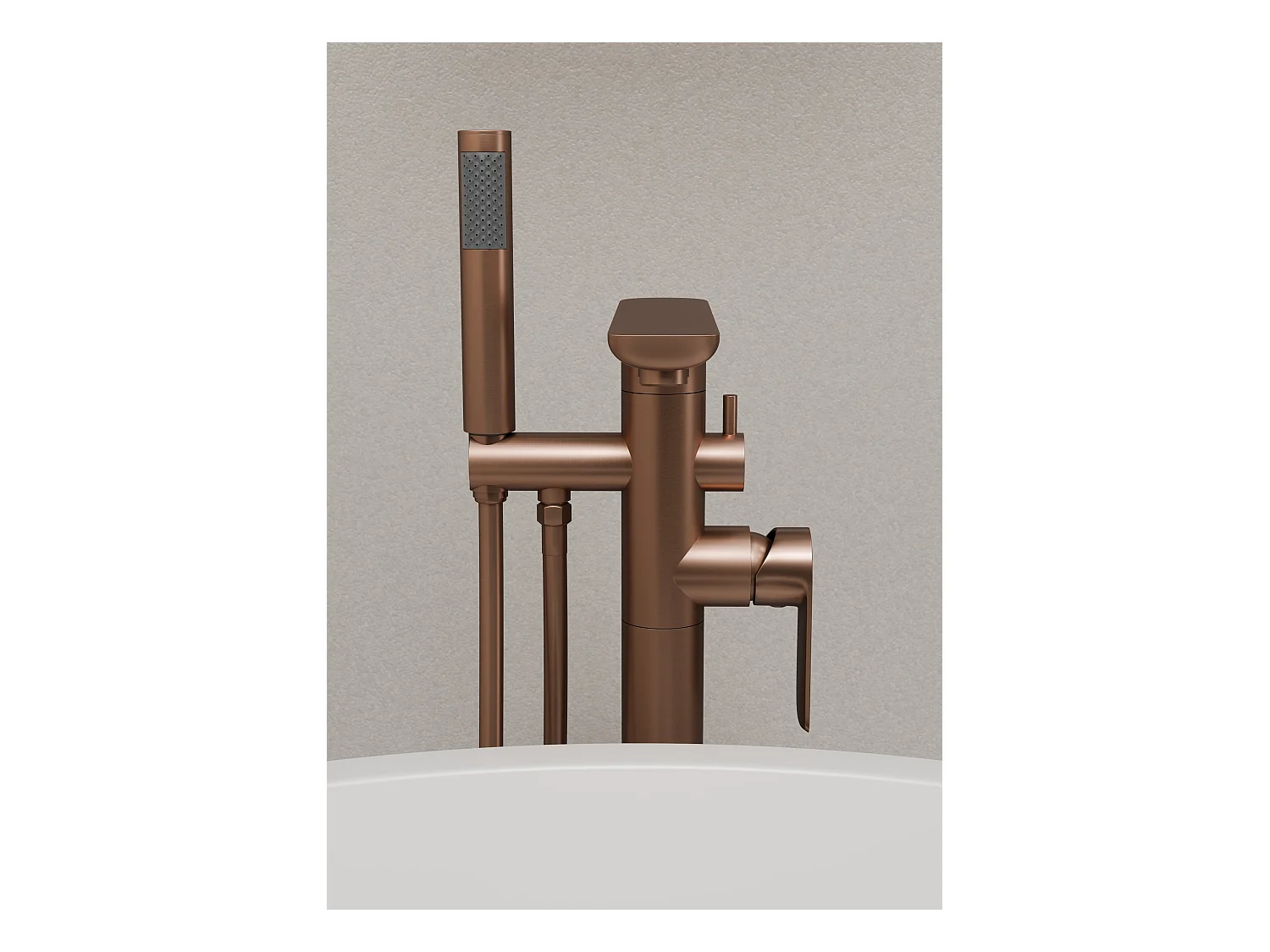 Robinet de baignoire sur pied Or rose brossé - Nunki