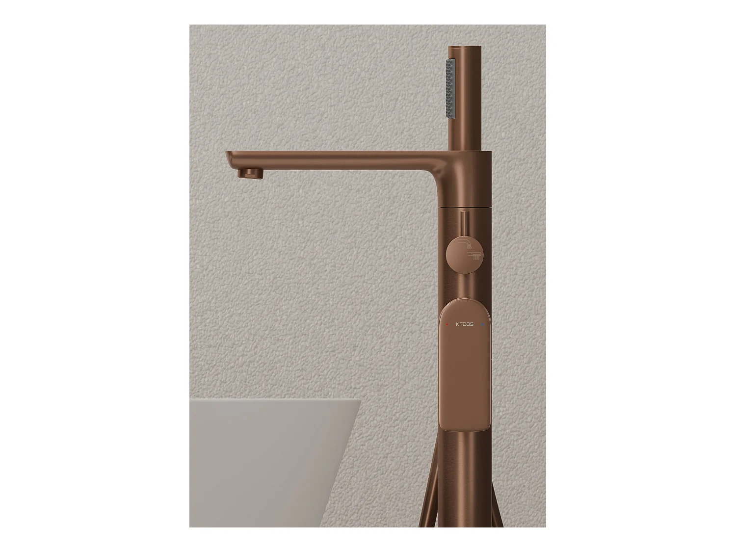 Robinet de baignoire sur pied Or rose brossé - Nunki