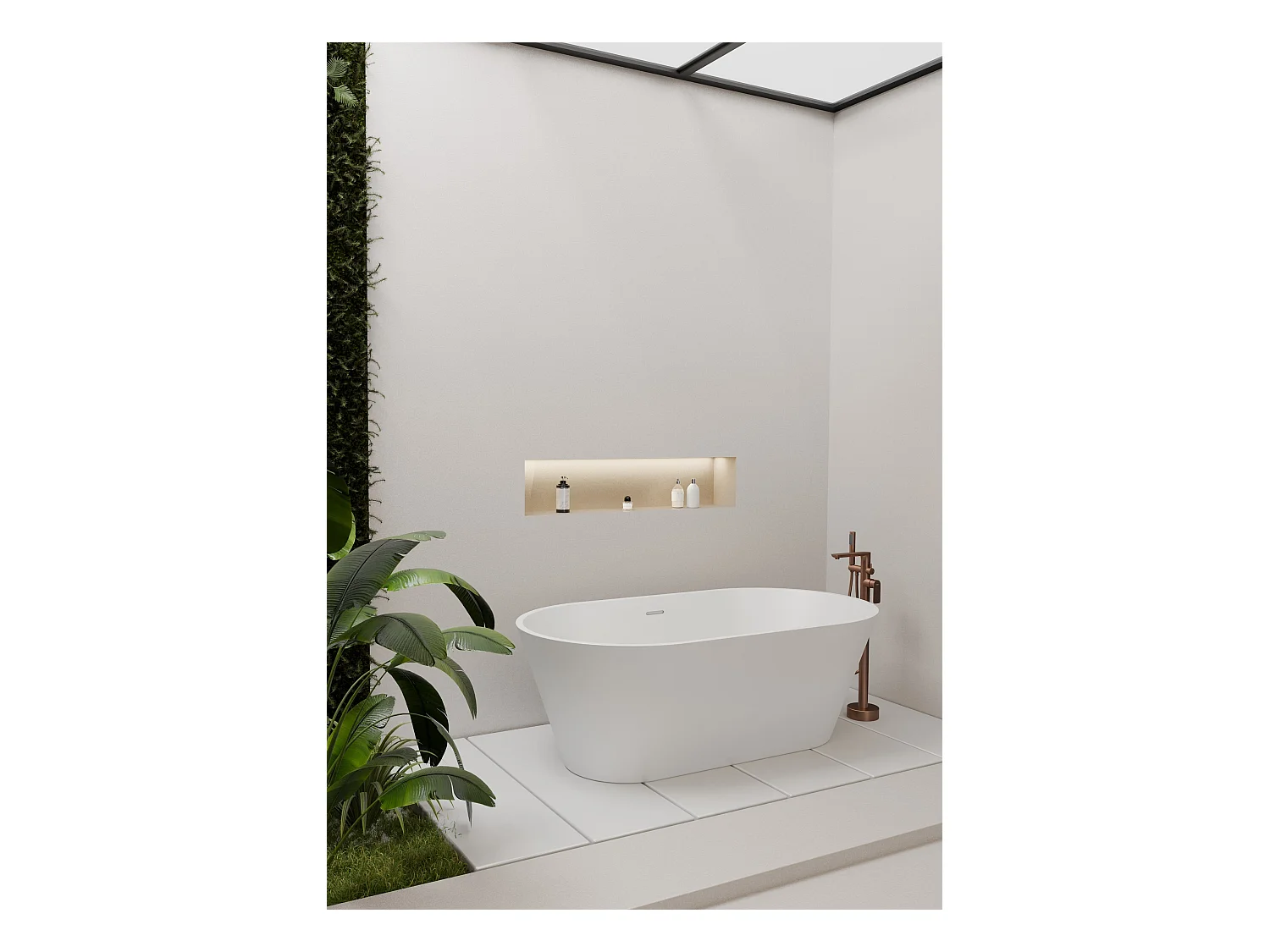 Robinet de baignoire sur pied Or rose brossé - Nunki