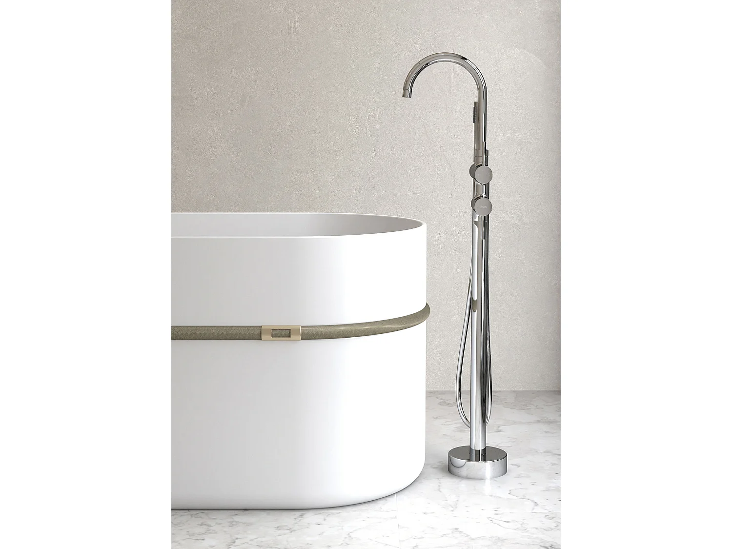 Robinet mitigeur bain-douche sur pied Chromé - Corbeau