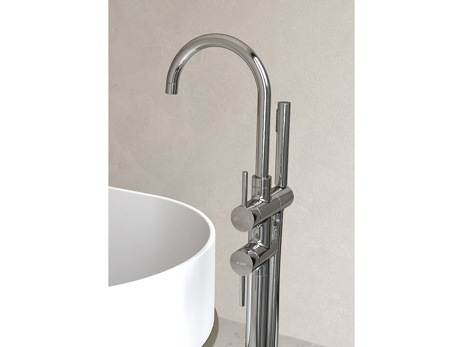 Robinet mitigeur bain-douche sur pied Chromé - Corbeau