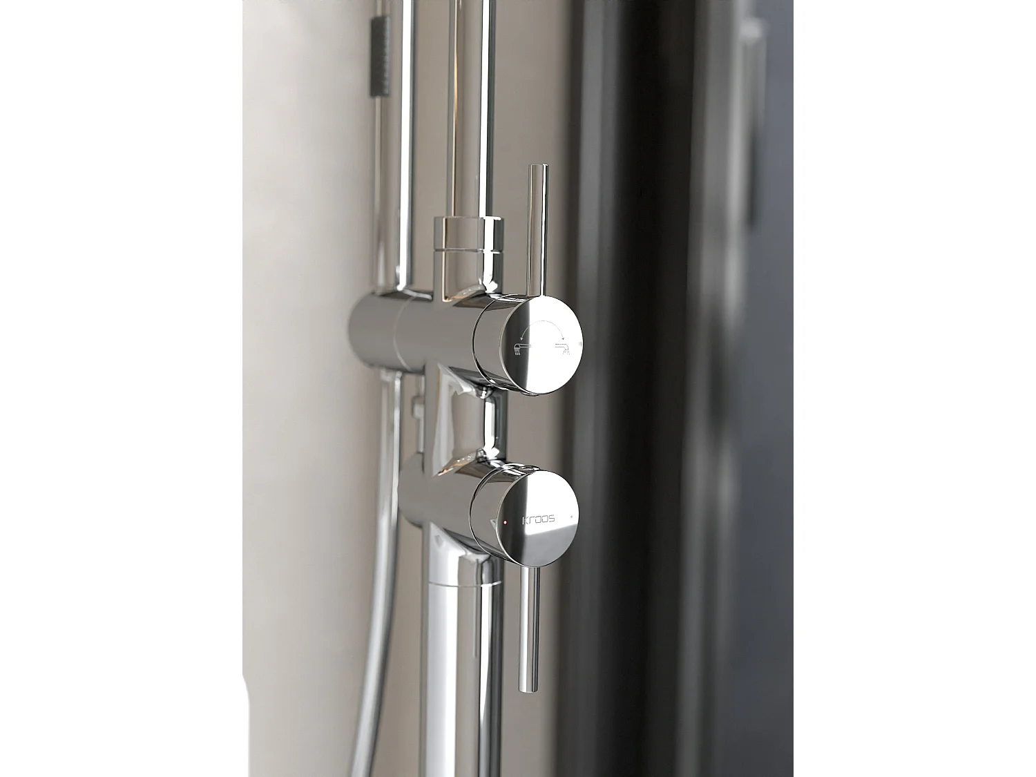 Robinet mitigeur bain-douche sur pied Chromé - Corbeau