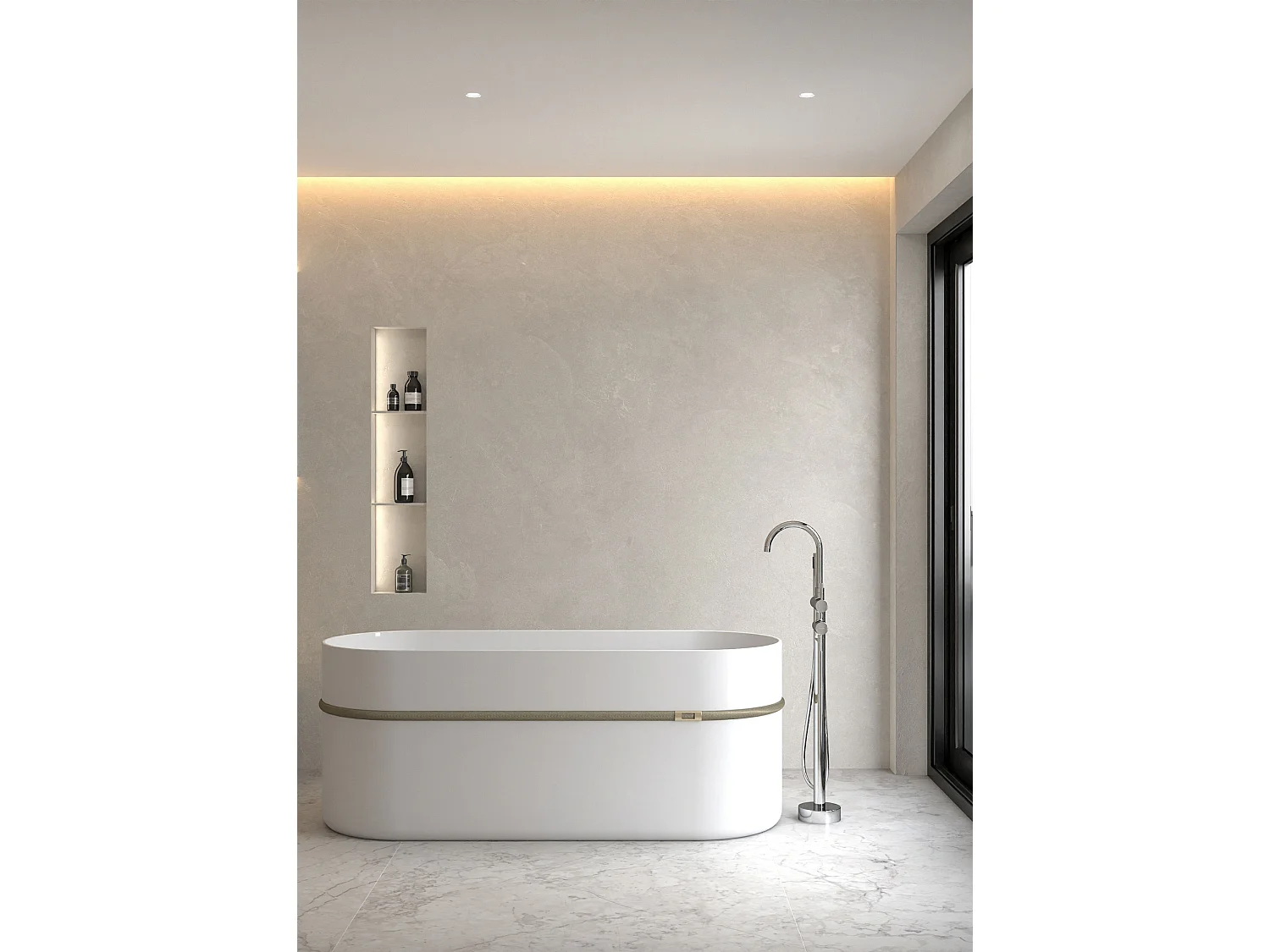 Robinet mitigeur bain-douche sur pied Chromé - Corbeau