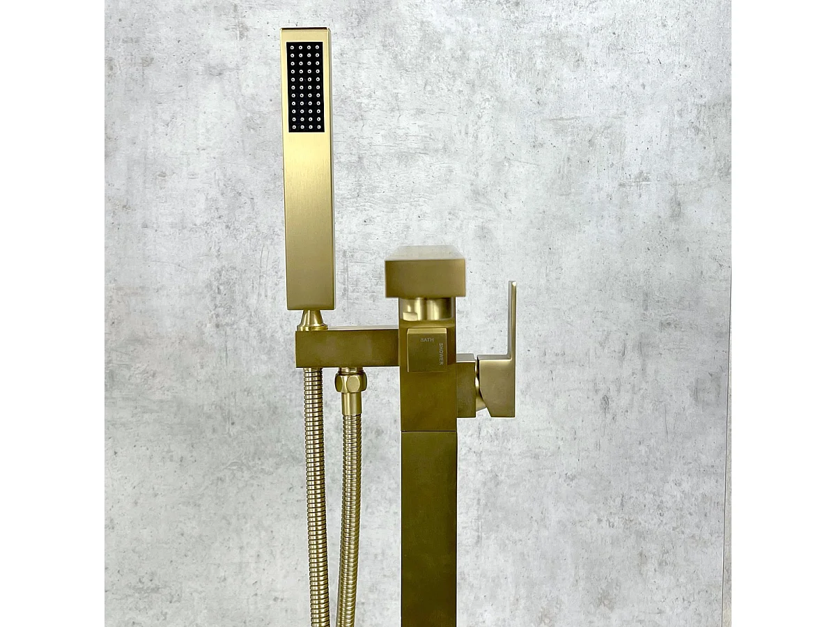 Mitigeur bain-douche monocolonne Doré brossé - Sirius