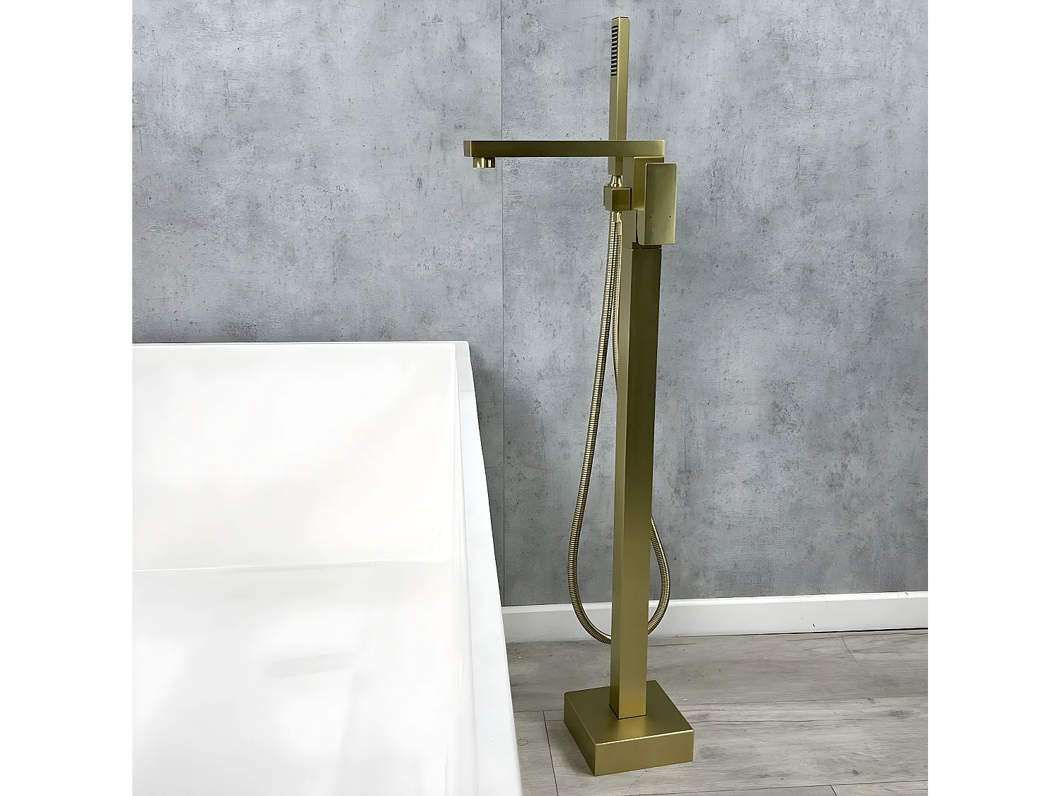 Mitigeur bain-douche monocolonne Doré brossé - Sirius