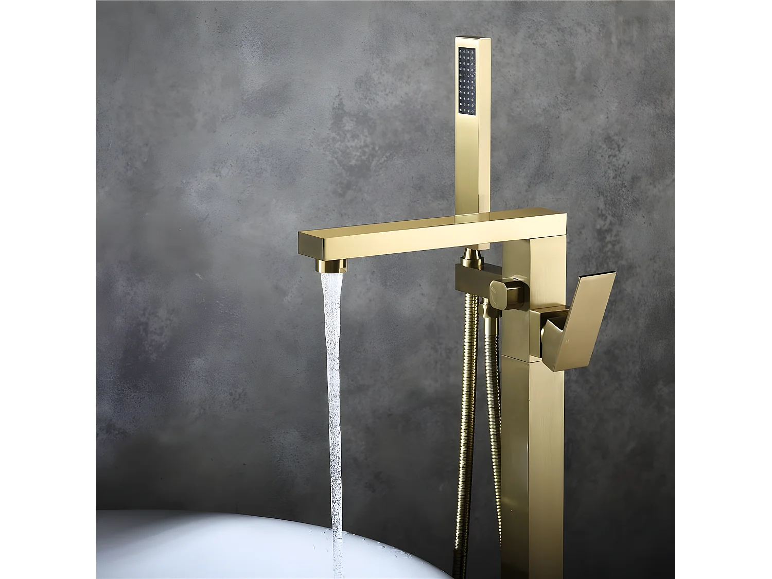 Mitigeur bain-douche monocolonne Doré brossé - Sirius
