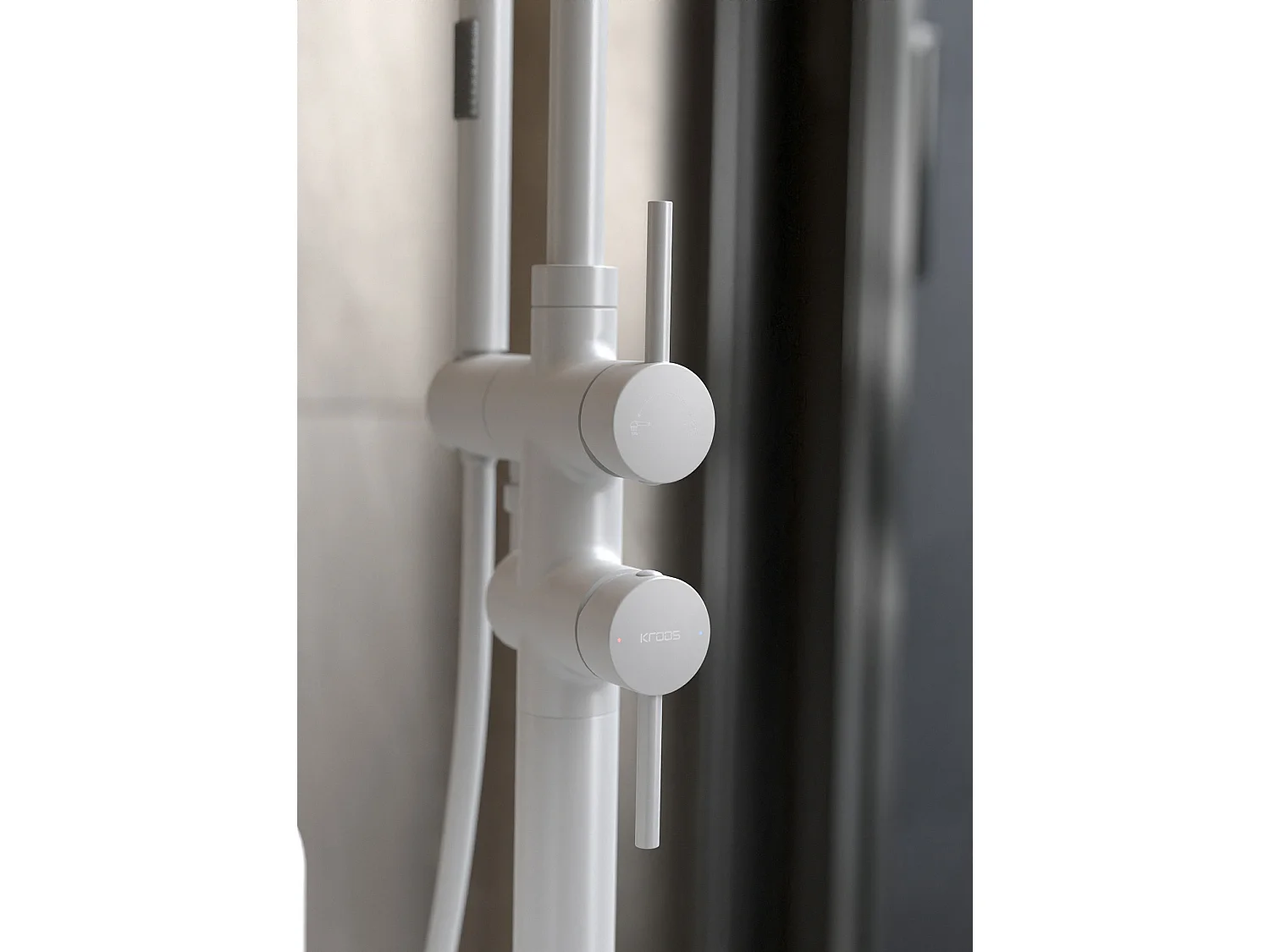 Robinet mitigeur bain-douche sur pied Blanc - Corbeau