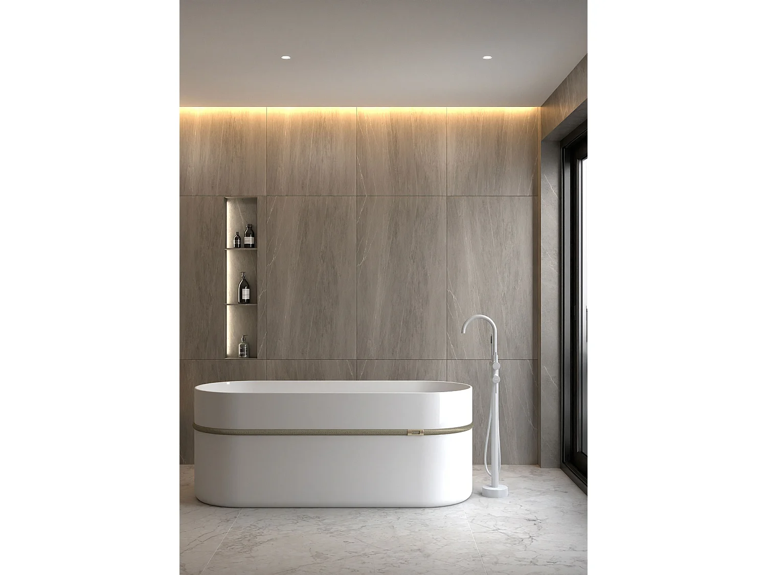 Robinet mitigeur bain-douche sur pied Blanc - Corbeau