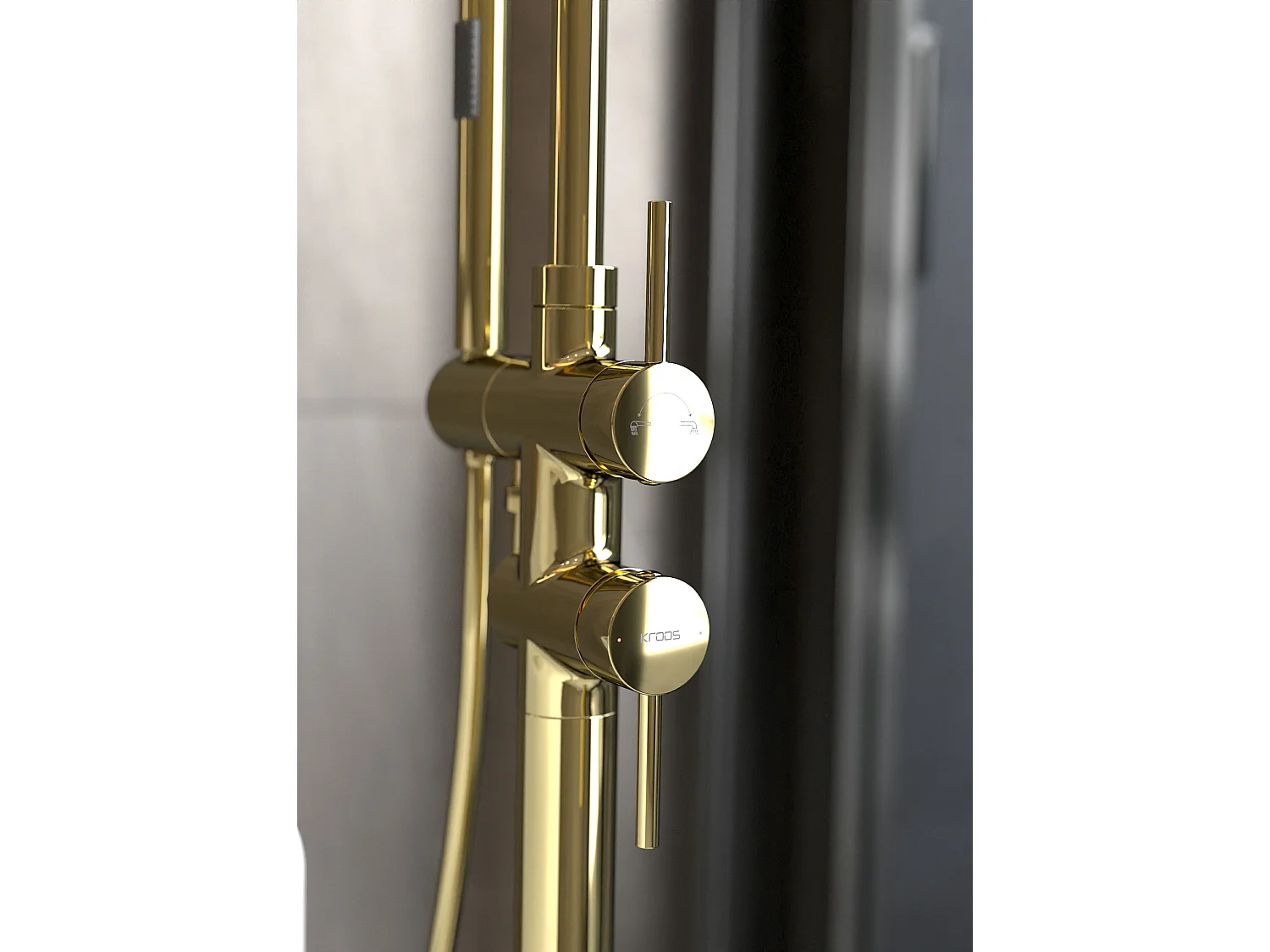 Robinet mitigeur bain-douche sur pied Doré - Corbeau