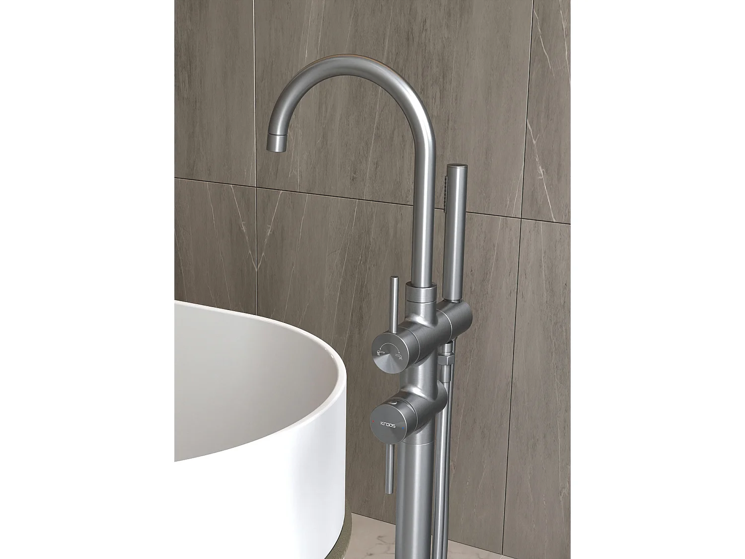 Robinet mitigeur bain-douche sur pied Gun métal - Corbeau