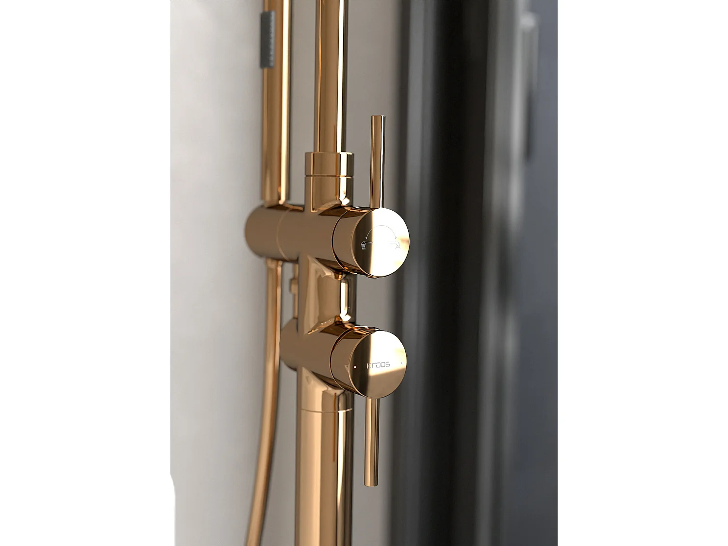 Robinet mitigeur bain-douche sur pied Or Rose - Corbeau