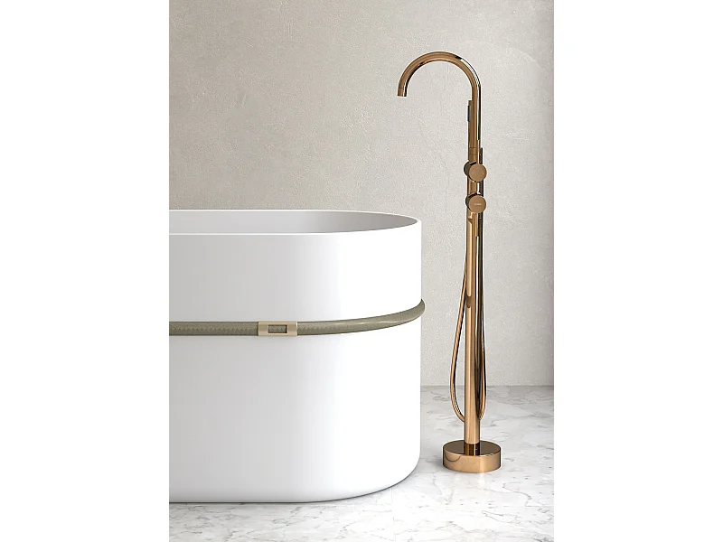 Robinet mitigeur bain-douche sur pied Or Rose - Corbeau