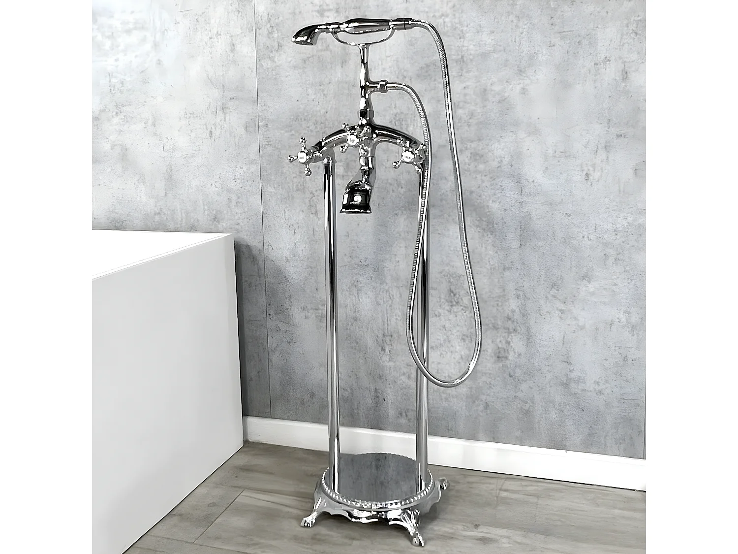 Robinet mélangeur de bain sur pied Chromé - Maddalena