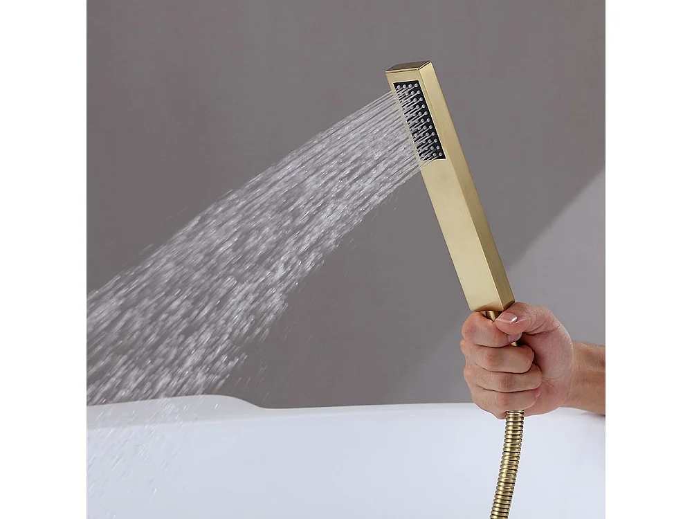 Mitgeur de baignoire au sol Cascade - Doré brossé