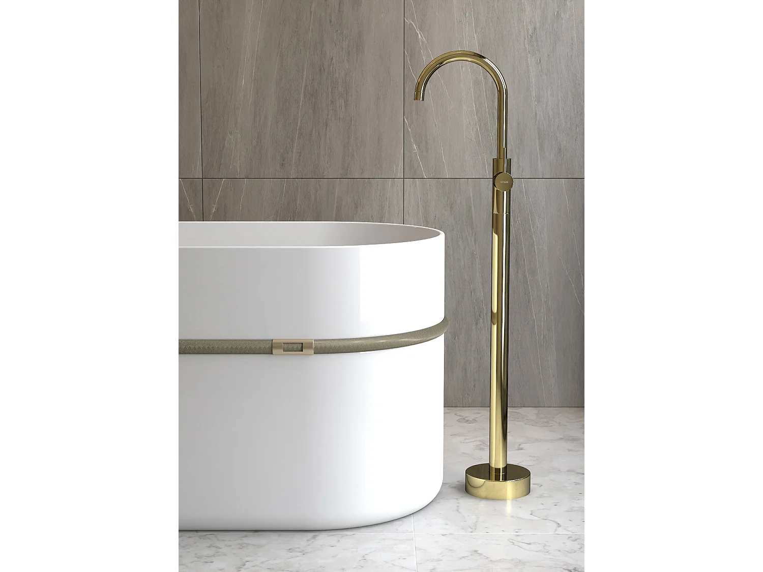 Robinet mitigeur bain monocolonne Doré - Corbeau