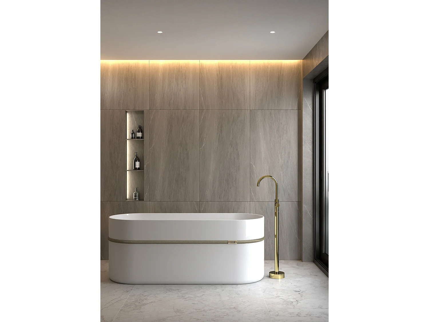 Robinet mitigeur bain monocolonne Doré - Corbeau