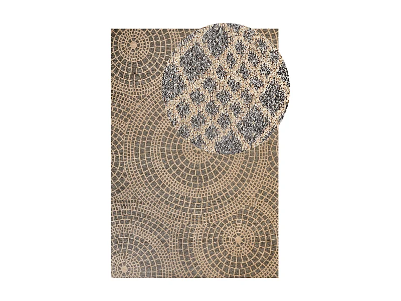 Teppich Jute beige/grau 200x300 cm geometrisches Muster Kurzflor modern Ariba