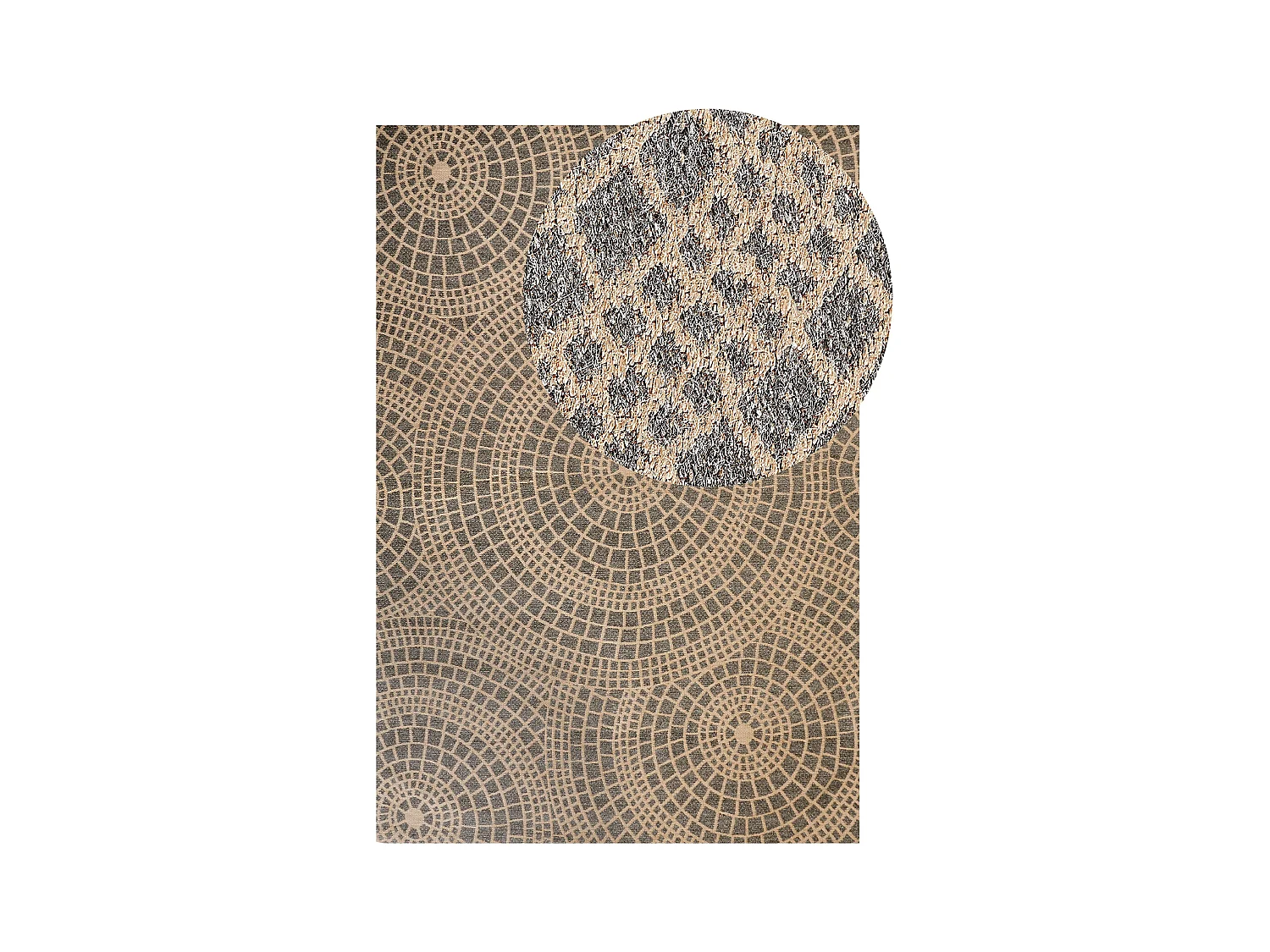 Teppich Jute beige/grau 200x300 cm geometrisches Muster Kurzflor modern Ariba