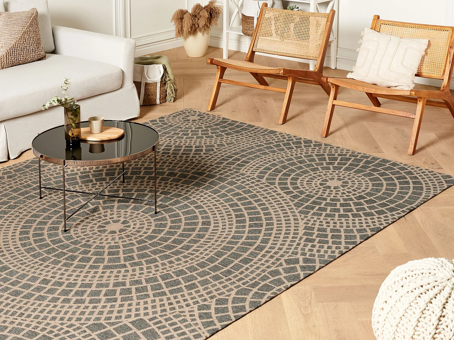 Vloerkleed ARIBA 200 x 300 cm Jute Grijs Beige