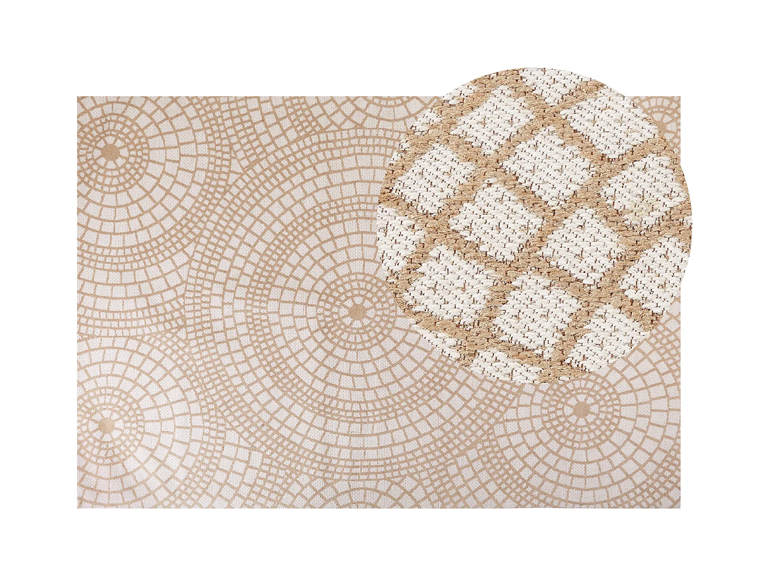 Vloerkleed ARIBA 200 x 300 cm Jute Wit Beige