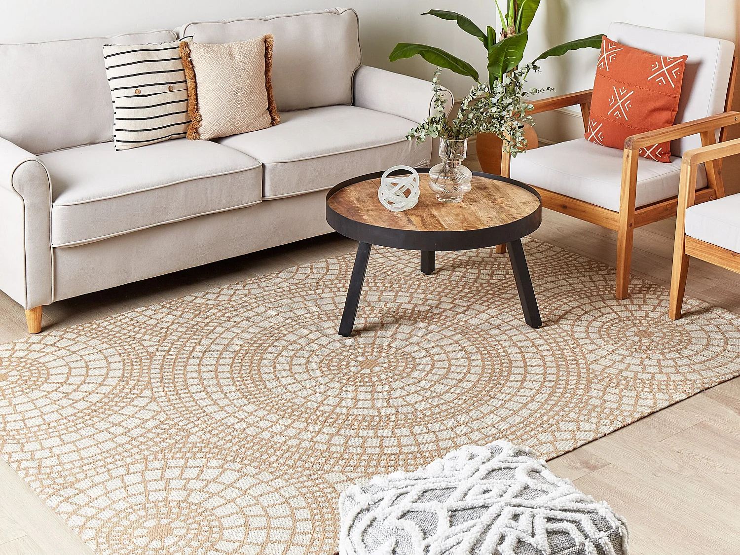 Tapis ARIBA Blanc Beige 200 x 300 cm Jute