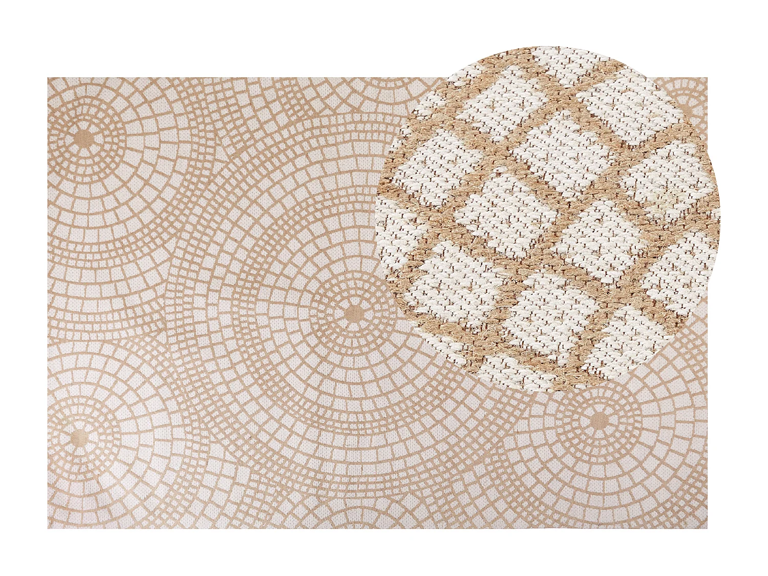 Tapis ARIBA Blanc Beige 200 x 300 cm Jute