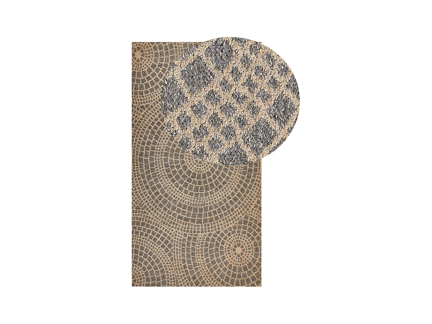 Dywan z juty 80 x 150 cm beżowy z szarym ARIBA