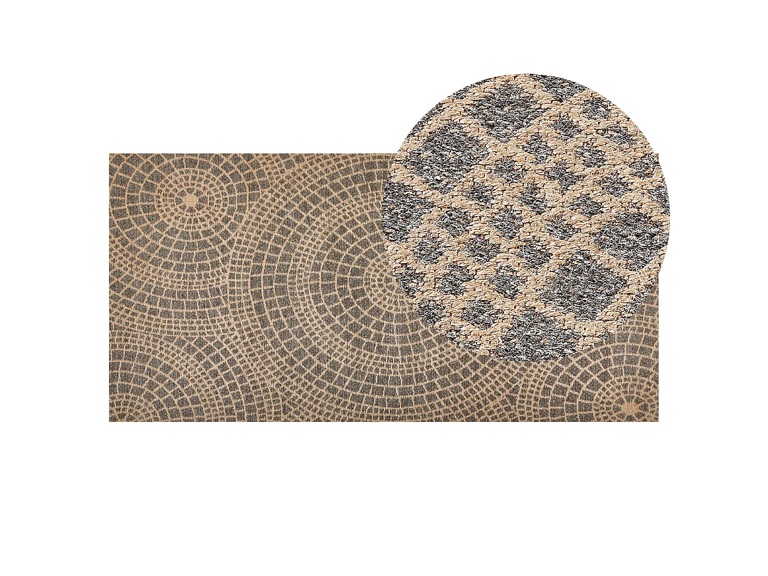 Vloerkleed ARIBA 80 x 150 cm Jute Grijs Beige