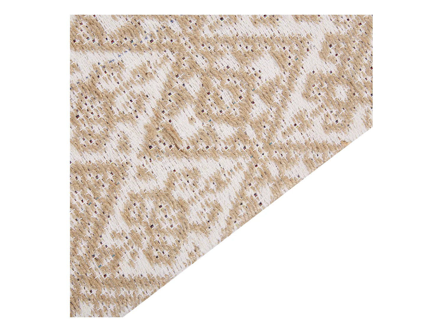 Teppich Jute beige/weiß 160x230 cm geometrisches Muster Kurzflor modern Atima