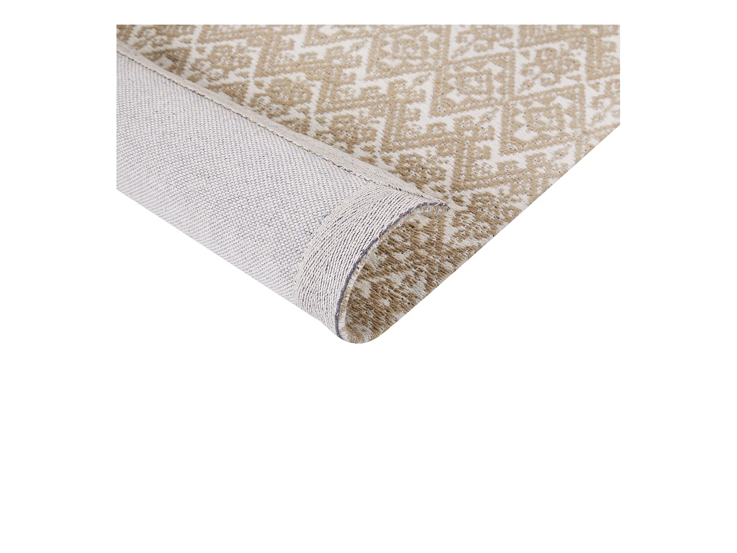Teppich Jute beige/weiß 160x230 cm geometrisches Muster Kurzflor modern Atima