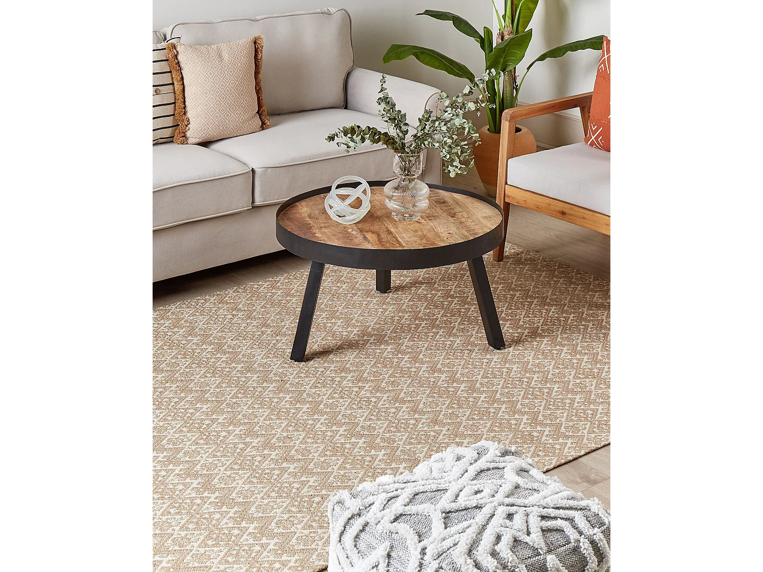 Rug ATIMA Beige 160 x 230 cm Jute