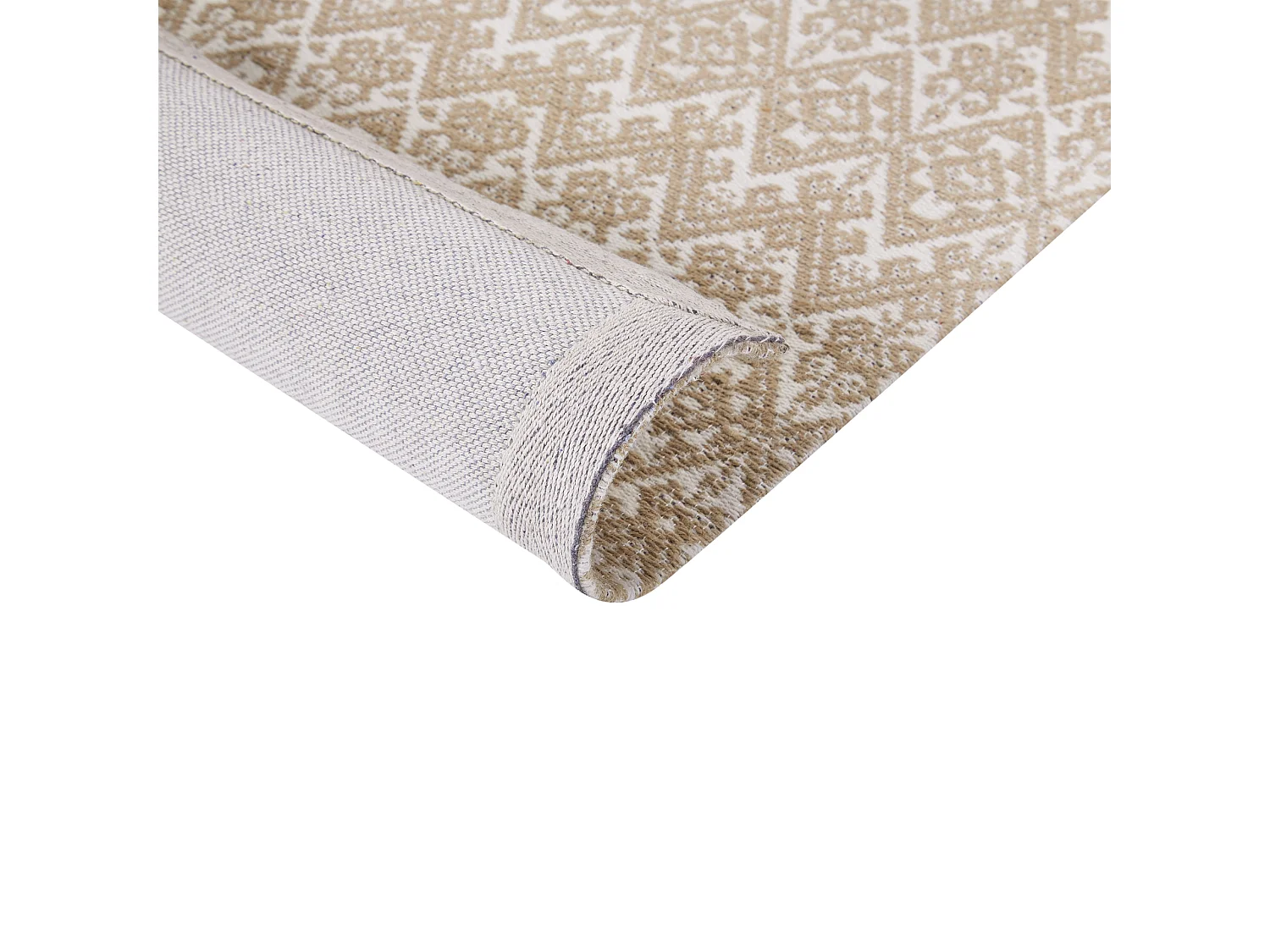 Teppich Jute beige/weiß 200x300 cm geometrisches Muster Kurzflor modern Atima