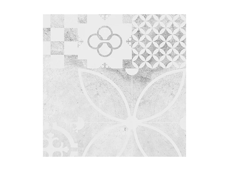 Crédence cuisine adhésive en aluminium effet carreaux de ciment gris - 200x20 cm (en 2 bandeaux)