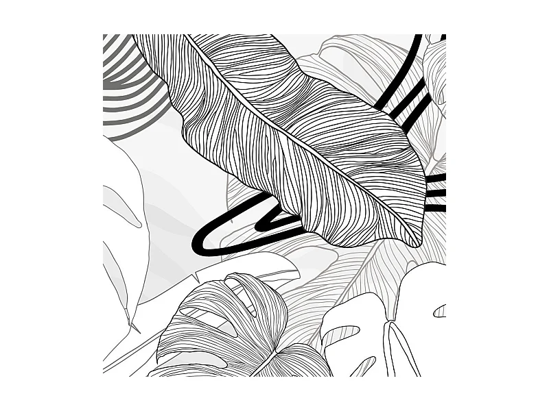 Crédence cuisine adhésive en aluminium floral noir - 200x20 cm (en 2 bandeaux)