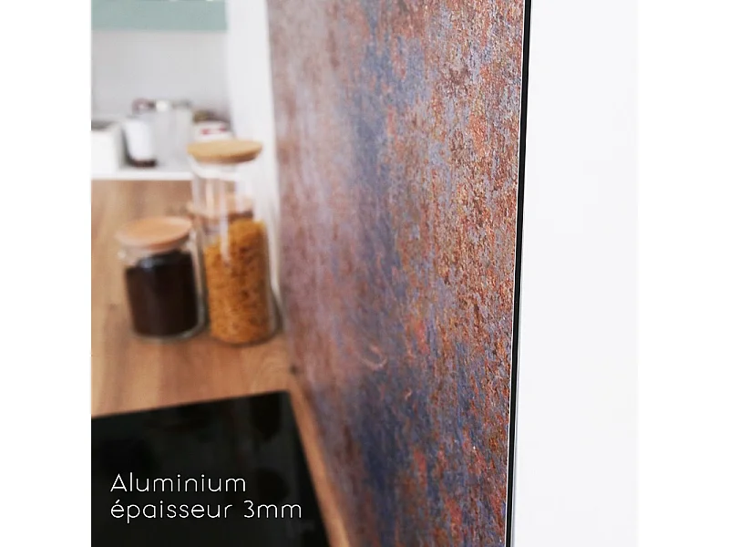 Fond de hotte adhésif en aluminium effet metal marron - 70x60 cm