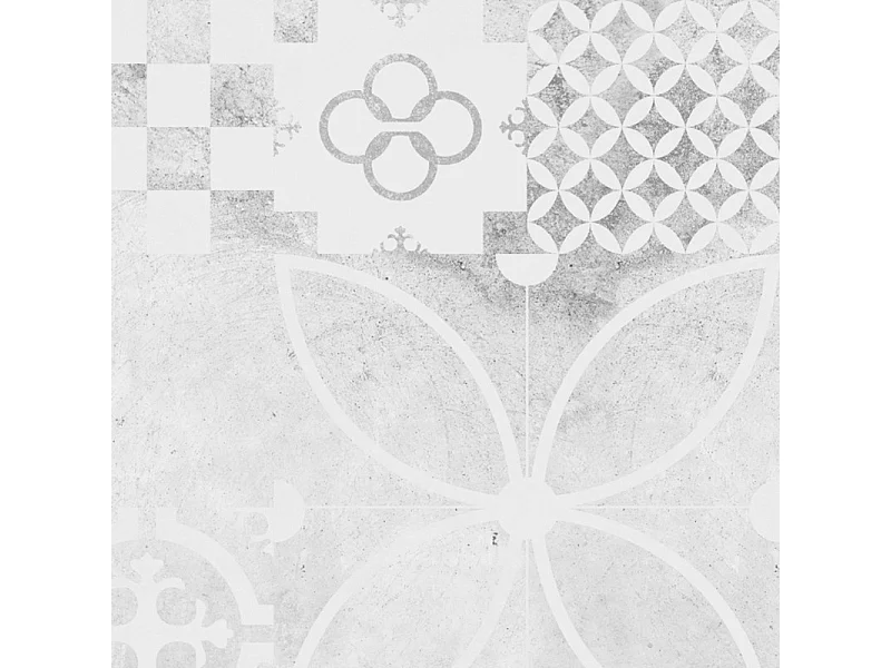 Fond de hotte adhésif en aluminium effet carreaux de ciment gris - 70x90 cm