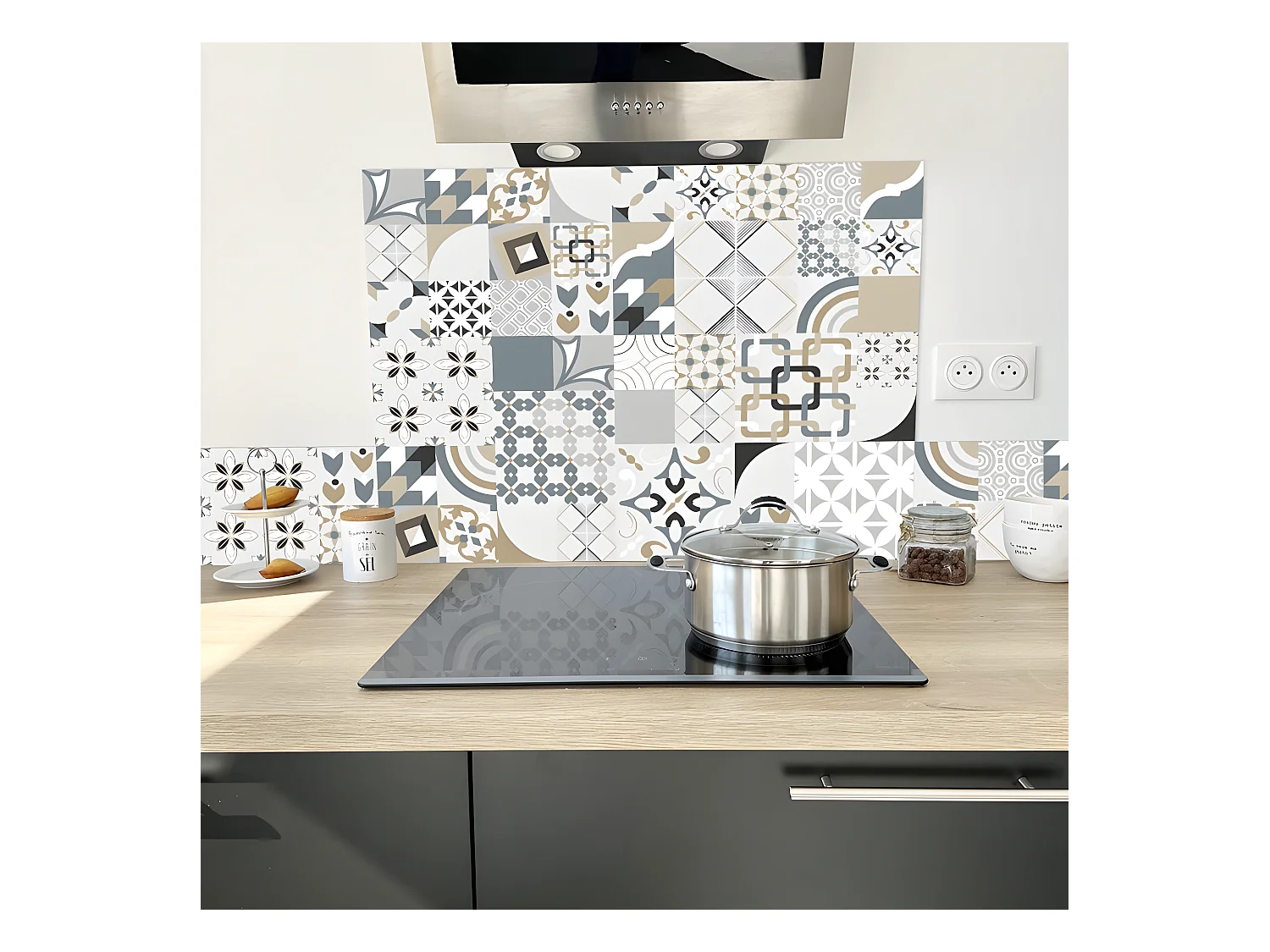 Fond de hotte ALU L 60xH 70cm - Just Ciment Dulce - Aluminium composite