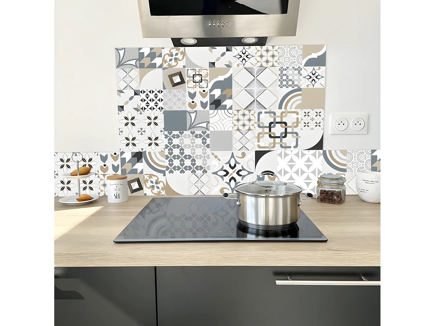 Fond de hotte ALU L 60xH 70cm - Just Ciment Dulce - Aluminium composite