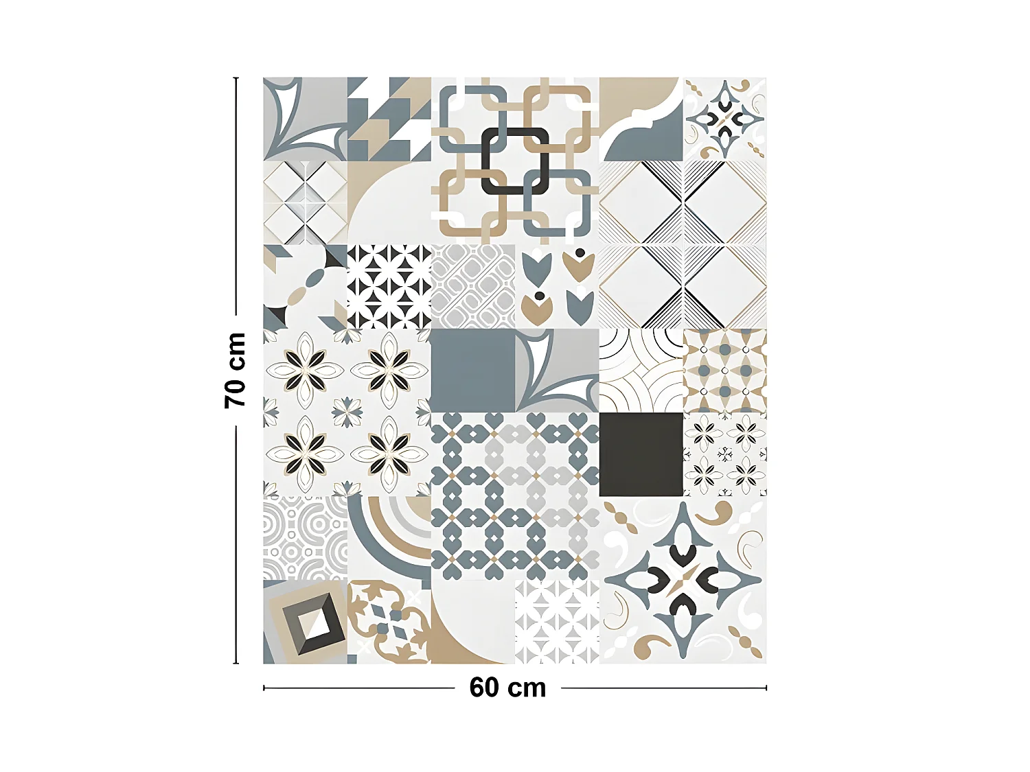 Fond de hotte ALU L 60xH 70cm - Just Ciment Dulce - Aluminium composite